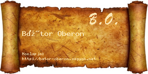 Bátor Oberon névjegykártya